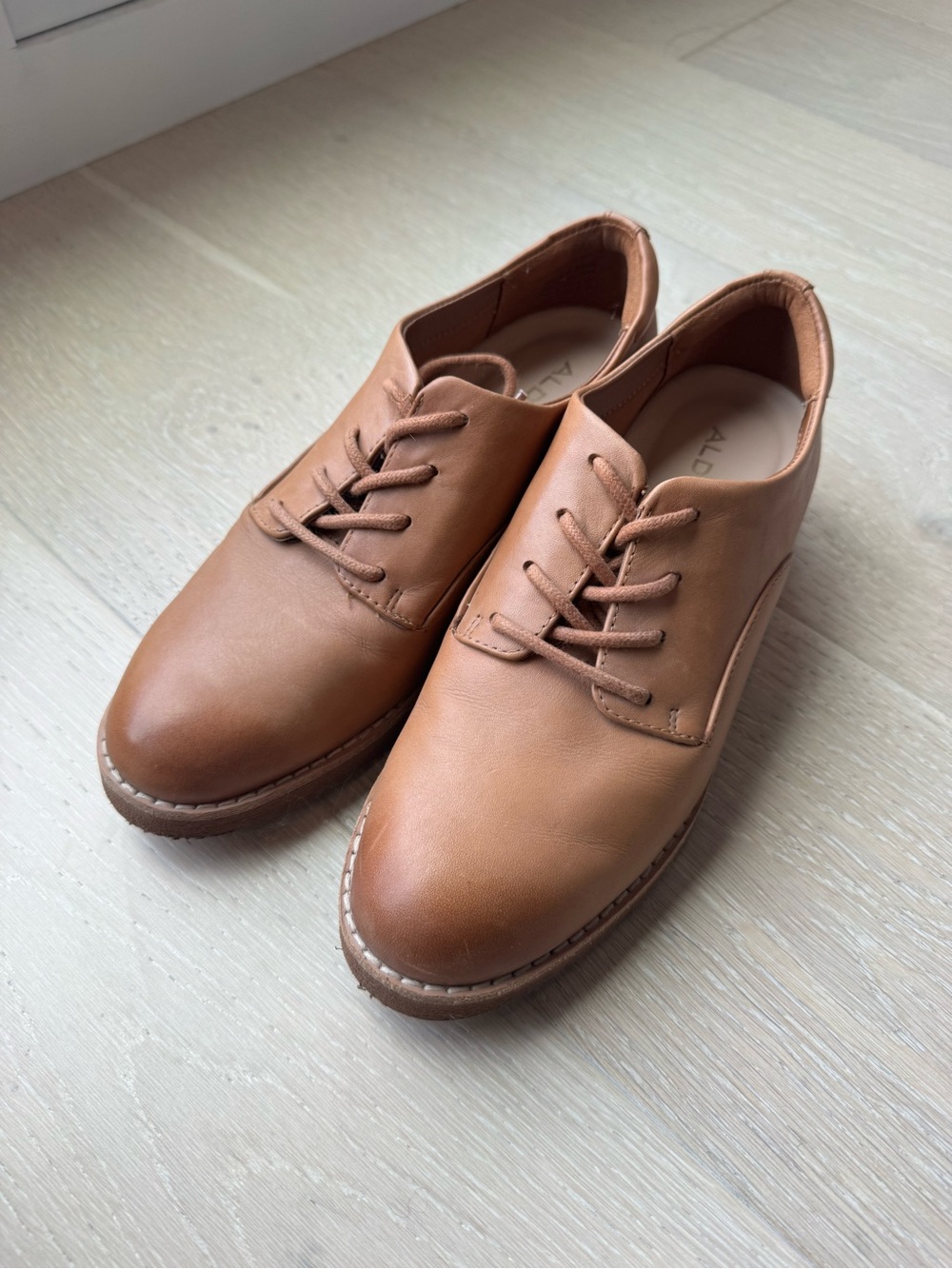 Aldo Camel Leather Oxfords